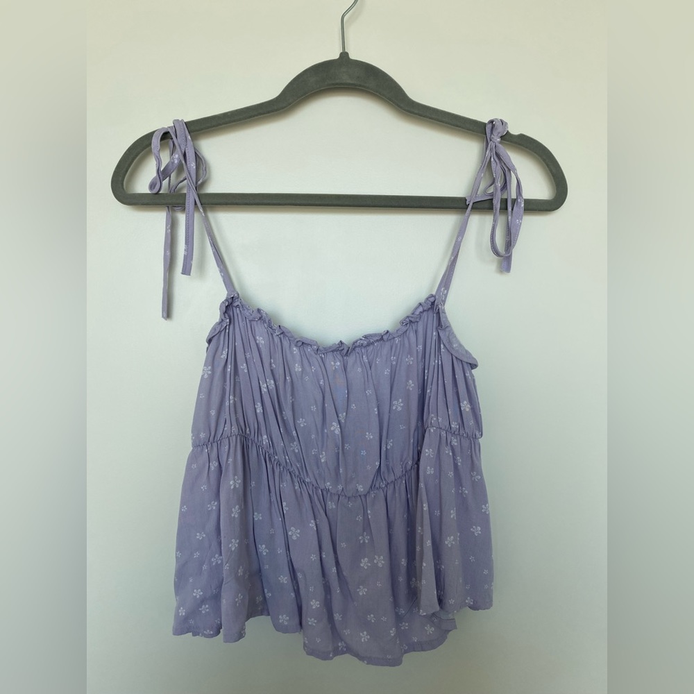 Pacsun purple tank top with white flowers